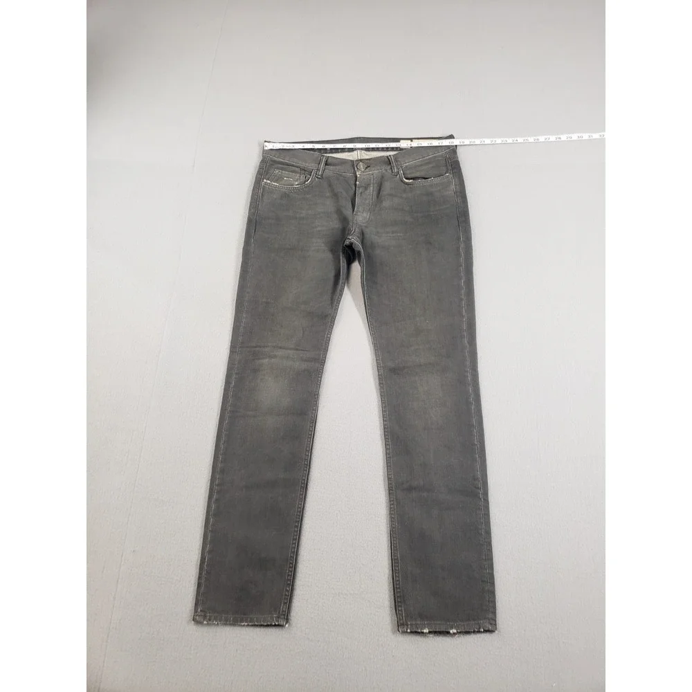 AllSaints Spitalfields Jacks Place Men Jean 34 Gray Wash Denim Straight Trousers